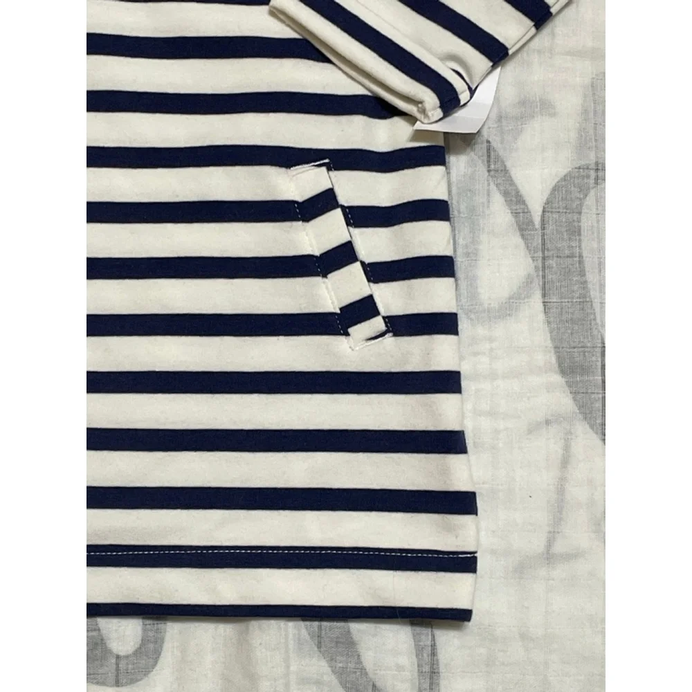Baby Old Navy 6-12 months Long Sleeve dress White Navy Blue Striped